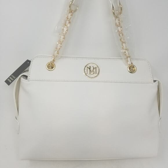 Badgley Mischka NEW White Vegan Purse Lightweight Zipper Closure Women's NWT - Picture 10 of 15